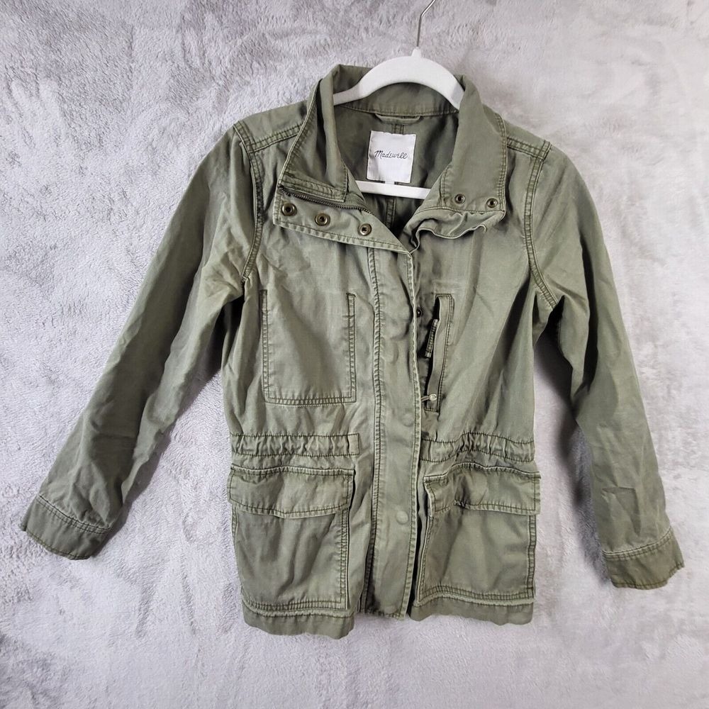 Vintage Y2K Madewell Utility Jacket Military Anorak Cotton‎ Green XS